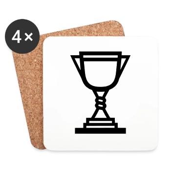 trophée - Dessous de verre (lot de 4) - blanc - Devant