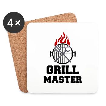 Grill Master BBQ - Coasters (set of 4) - white - Front