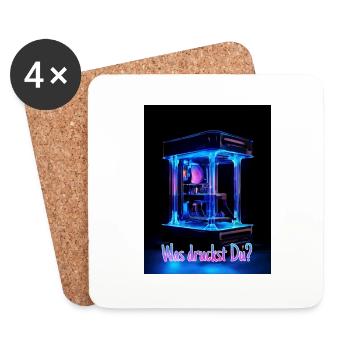 What do you print? - 3D printing motif - Coasters (set of 4) - white - Front