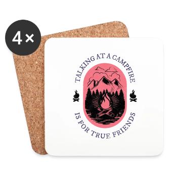 Camping and true friendship - Coasters (set of 4) - white - Front