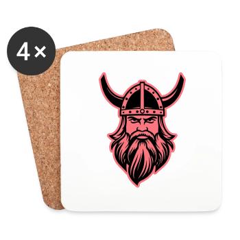 Wikinger Kopf Krieger Valhalla Odin - Untersetzer (4er-Set) - Weiß - Vorne