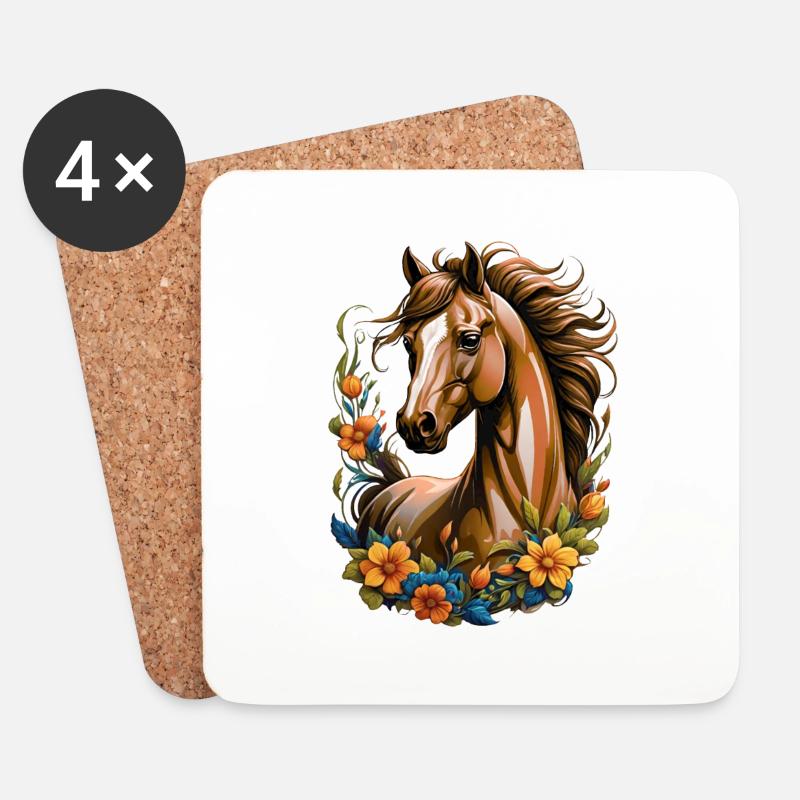 Pony - Untersetzer (4er-Set) - Weiß