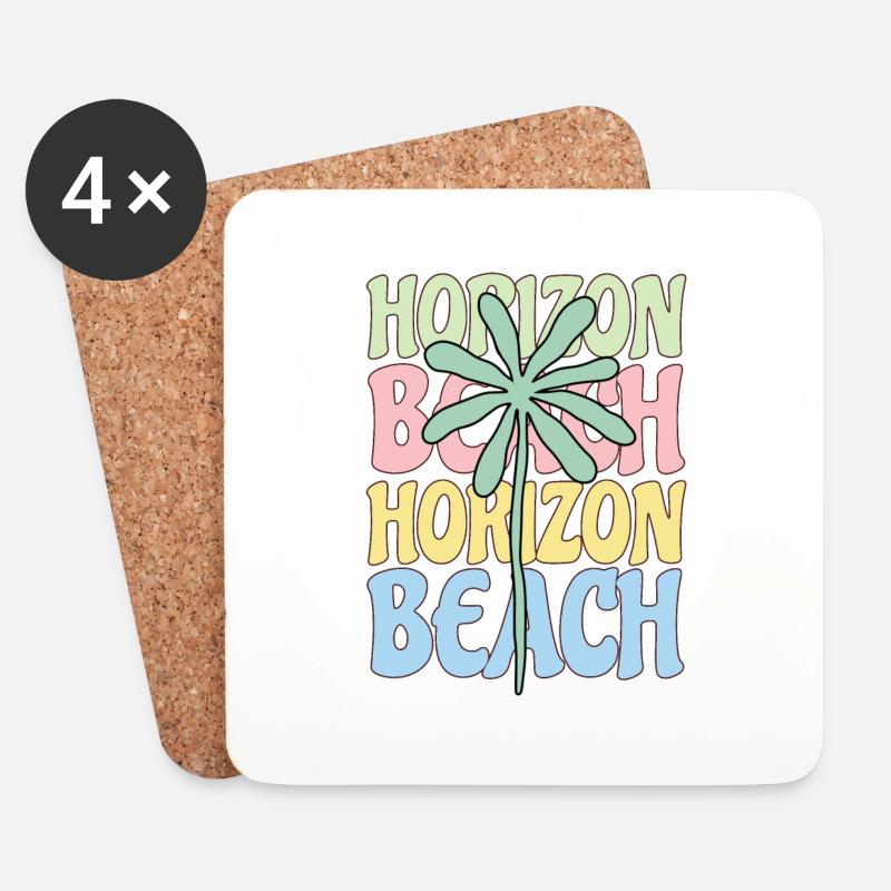 HORIZON BEACH - Untersetzer (4er-Set) - Weiß