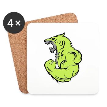 strong tiger 02 - Untersetzer (4er-Set) - Weiß - Vorne