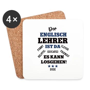 Englisch Lehrer Sprachlehrer Fremdsprachenlehrer - Untersetzer (4er-Set) - Weiß - Vorne