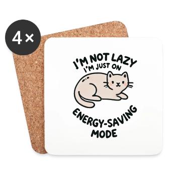 Lazy Cat - Coasters (set of 4) - white - Front
