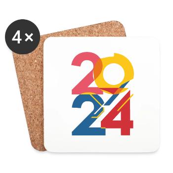 Vibrant 2024 color - Coasters (set of 4) - white - Front