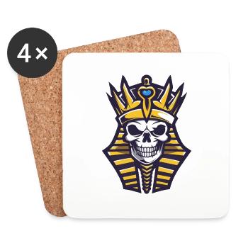 Pharaoh Skull - Coasters (set of 4) - white - Front