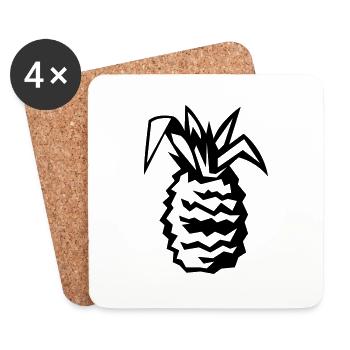 Pineapple 01 - Coasters (set of 4) - white - Front