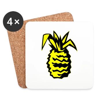 Pineapple 02 - Coasters (set of 4) - white - Front