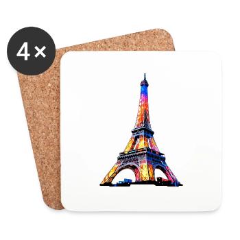 Eiffel Tower #3 - Coasters (set of 4) - white - Front