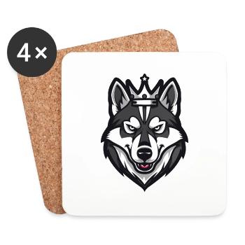 Couronne de chien husky - Dessous de verre (lot de 4) - blanc - Devant