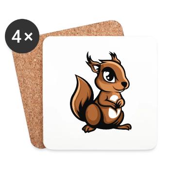 squirrel - Coasters (set of 4) - white - Front