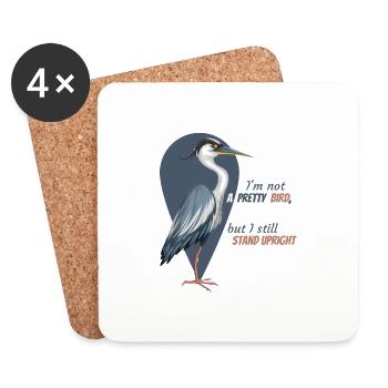 Joli oiseau - Dessous de verre (lot de 4) - blanc - Devant