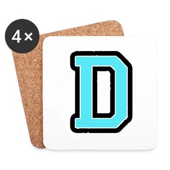 D Buchstabe - Untersetzer (4er-Set) - Weiß - Vorne