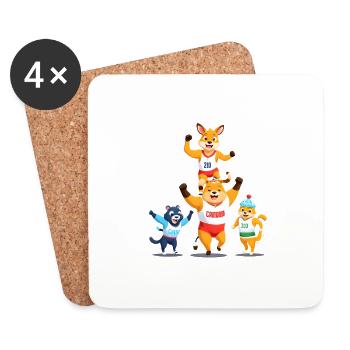 Cartoon Animal sport - Coasters (set of 4) - white - Front