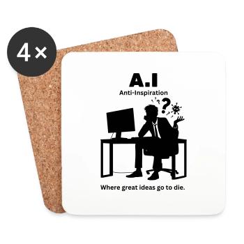 A.I - Intérêt artificiel Simuler l’enthousiasme un moi - Dessous de verre (lot de 4) - blanc - Devant