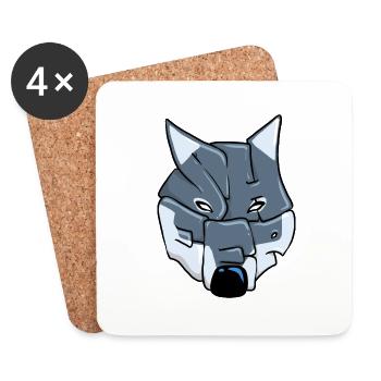 Wolf Graffiti - Untersetzer (4er-Set) - Weiß - Vorne