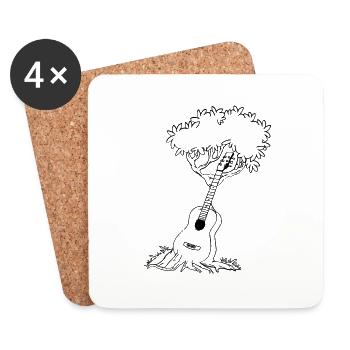 Guitar Player Birthday Gift Gift Nature - Coasters (set of 4) - white - Front