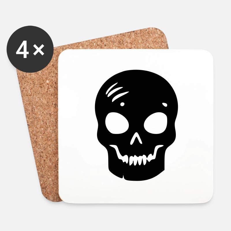 Skull - Coasters (set of 4) - white