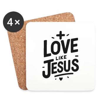 Liebe ist Jesus - Untersetzer (4er-Set) - Weiß - Vorne