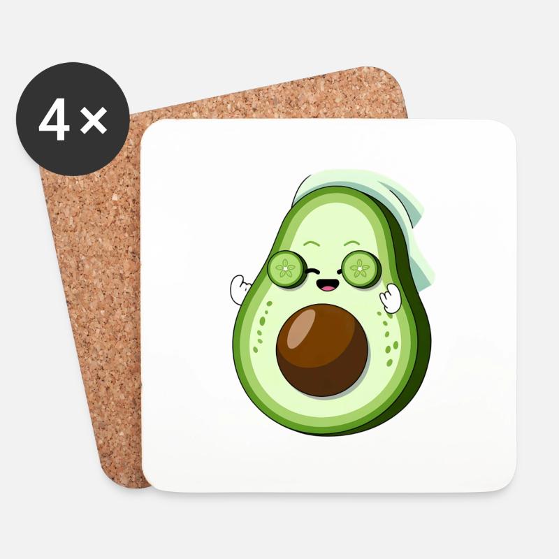 Avocado Spa Tag Mit Gurkenscheiben - Untersetzer (4er-Set) - Weiß