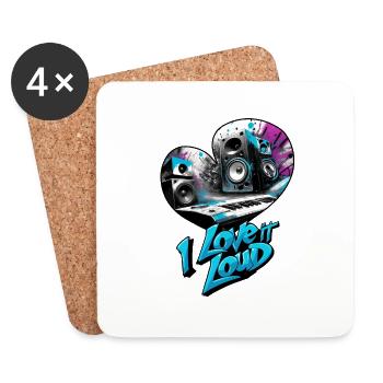 Ich liebe es laut - Untersetzer (4er-Set) - Weiß - Vorne