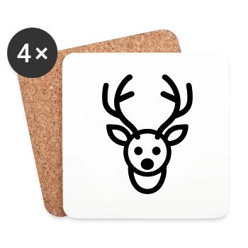 Christmas Reindeer - Coasters (set of 4) - white - Front