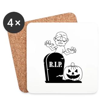 Rip Pumpkin Zombie - Coasters (set of 4) - white - Front
