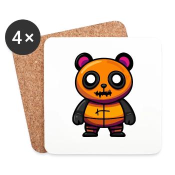 Panda Halloween Animal - Coasters (set of 4) - white - Front