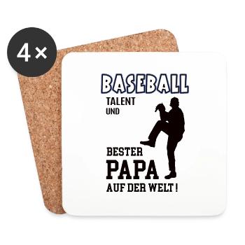 Baseball Spieler Baseballer Papa Vater Mann Spiel - Untersetzer (4er-Set) - Weiß - Vorne