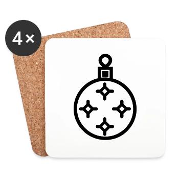Boule de Noël - Dessous de verre (lot de 4) - blanc - Devant