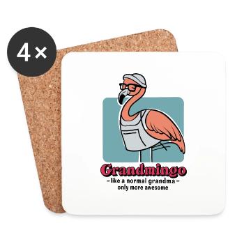 Flamingo-Oma - Die coolste Oma überhaupt! - Untersetzer (4er-Set) - Weiß - Vorne