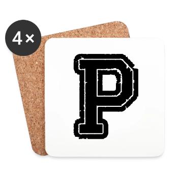 buchstabe P - Untersetzer (4er-Set) - Weiß - Vorne