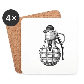 Glühlampe - Untersetzer (4er-Set) - Weiß - Vorne
