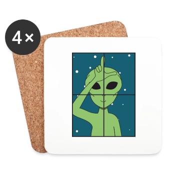 Alien - Untersetzer (4er-Set) - Weiß - Vorne