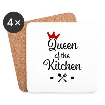 Funny cooking apron for women - Coasters (set of 4) - white - Front