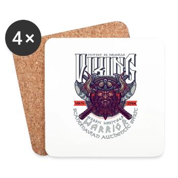 VIKING, VICTORY OR VALHALLA! - Coasters (set of 4) - white - Front