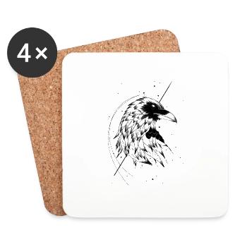 Wild Crow - Coasters (set of 4) - white - Front