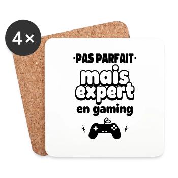 pas parfait expert en gaming - Dessous de verre (lot de 4) - blanc - Devant