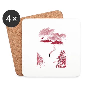 Vers la Montagne Sacrée - Dessous de verre (lot de 4) - blanc - Devant