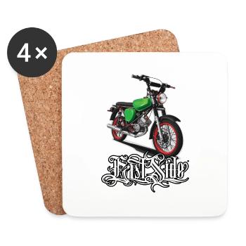 S51 (green) // Illustration - Coasters (set of 4) - white - Front