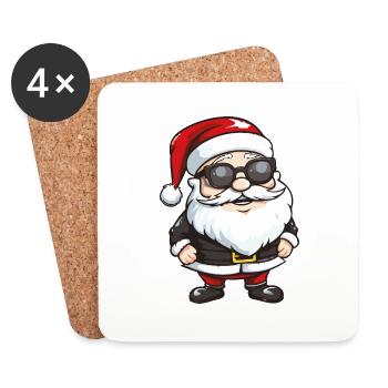 Santa Claus Sunglasses - Coasters (set of 4) - white - Front