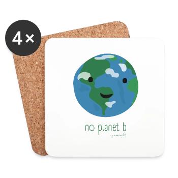 No Planet B – Focus on environmental awareness - Coasters (set of 4) - white - Front