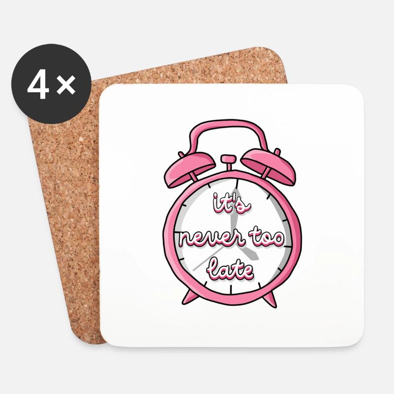 Never too late - Coasters (set of 4) - white