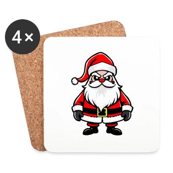 Weihnachtsmann, santa claus figure Święty Mikołaj - Dessous de verre (lot de 4) - blanc - Devant