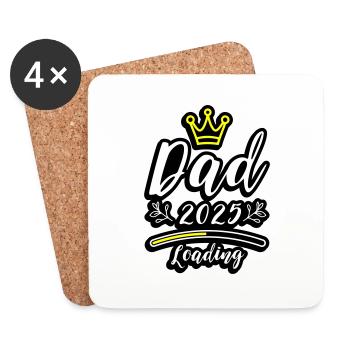 Dad 2025 Loading Papa Baby - Coasters (set of 4) - white - Front