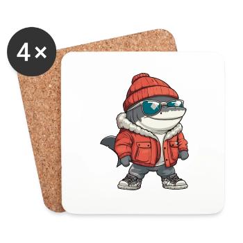 Hai Winter - Untersetzer (4er-Set) - Weiß - Vorne