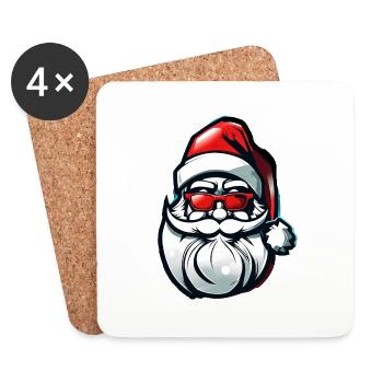Père Noël Père Noël Noël - Dessous de verre (lot de 4) - blanc - Devant