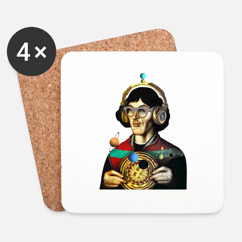 Nikolaus Kopernikus 2 - Untersetzer (4er-Set) - Weiß